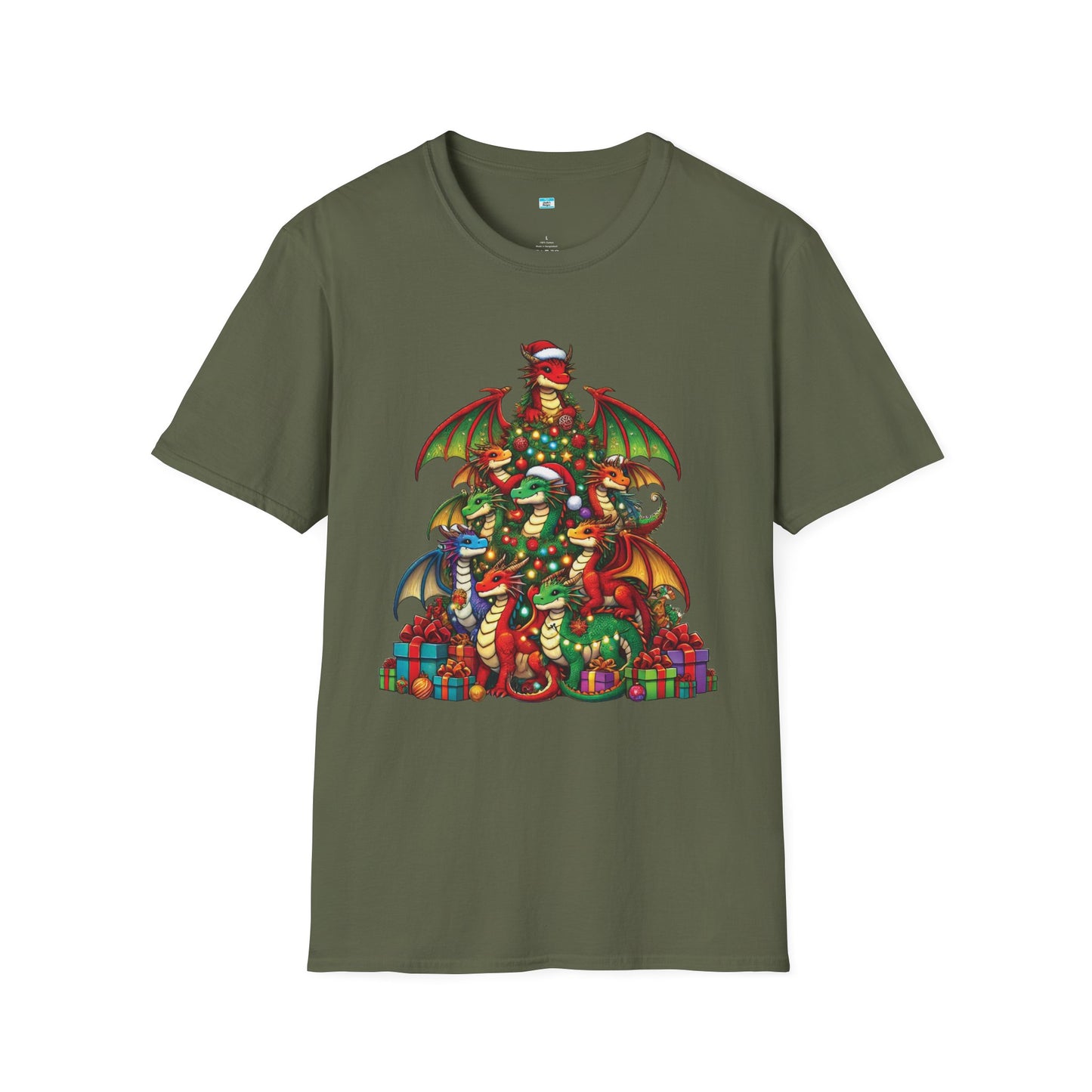 Christmas Dragon Tree Shirt – Fun Fantasy Holiday Tee for Teens & Adults