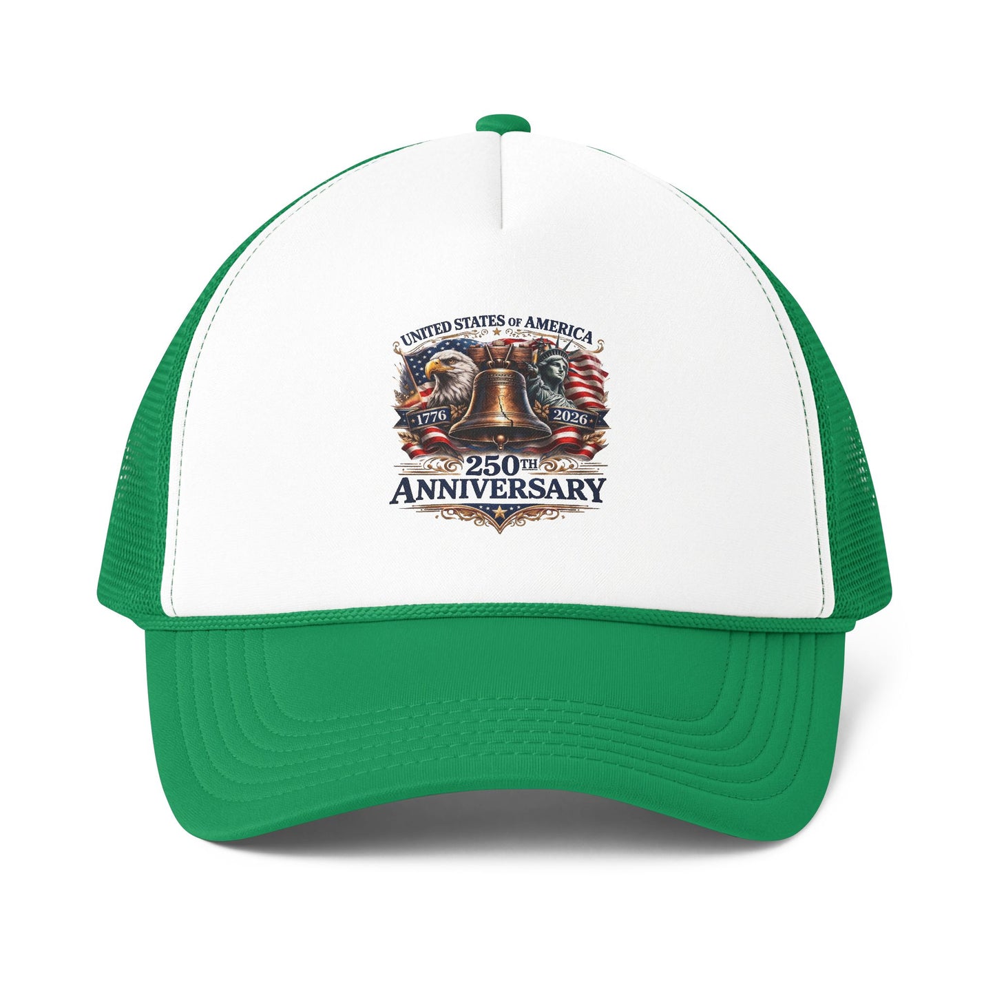 America 250 Trucker Hat 1776-2026 | Patriotic Liberty Bell USA Cap