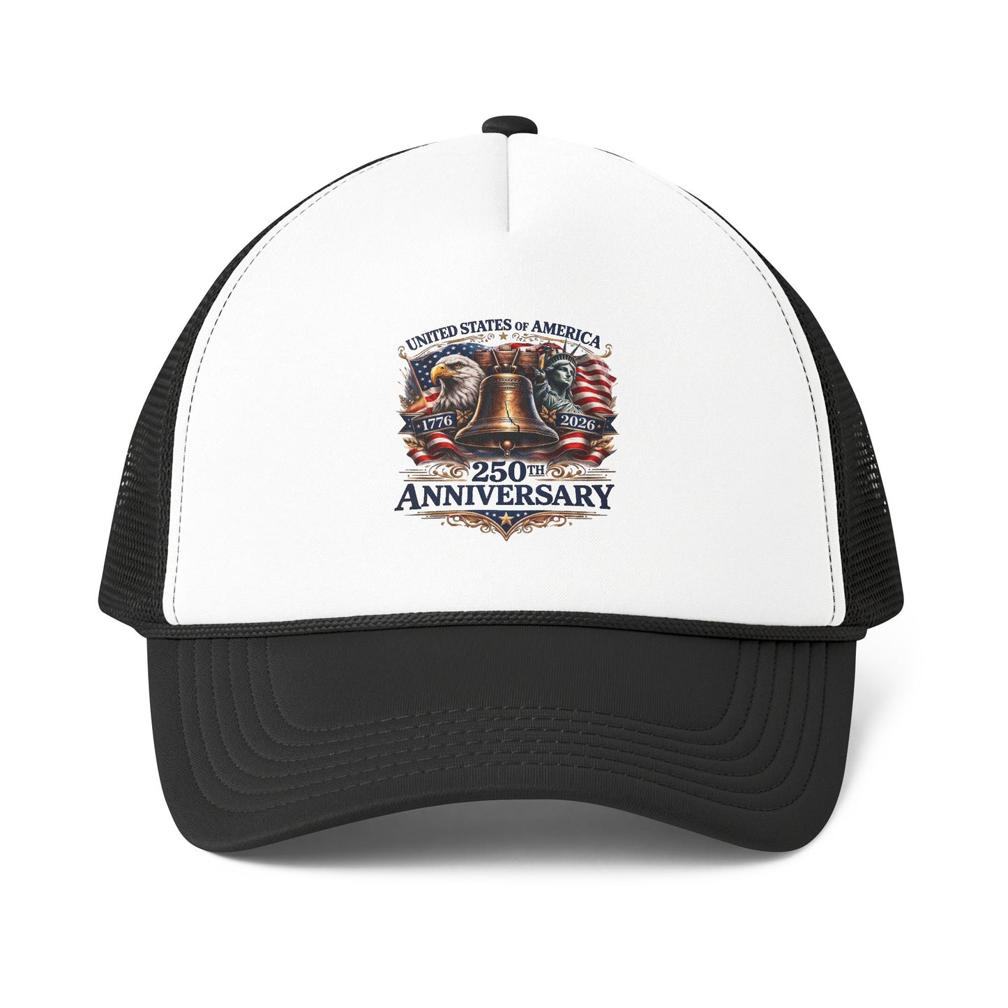 America 250 Trucker Hat 1776-2026 | Patriotic Liberty Bell USA Cap