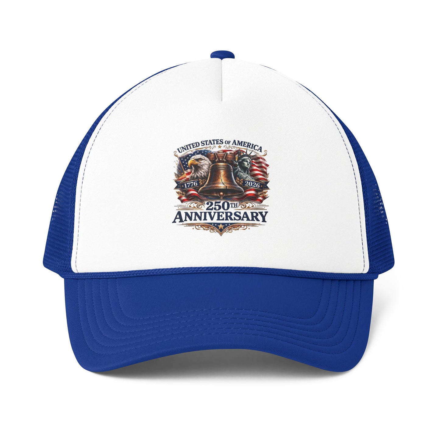 America 250 Trucker Hat 1776-2026 | Patriotic Liberty Bell USA Cap