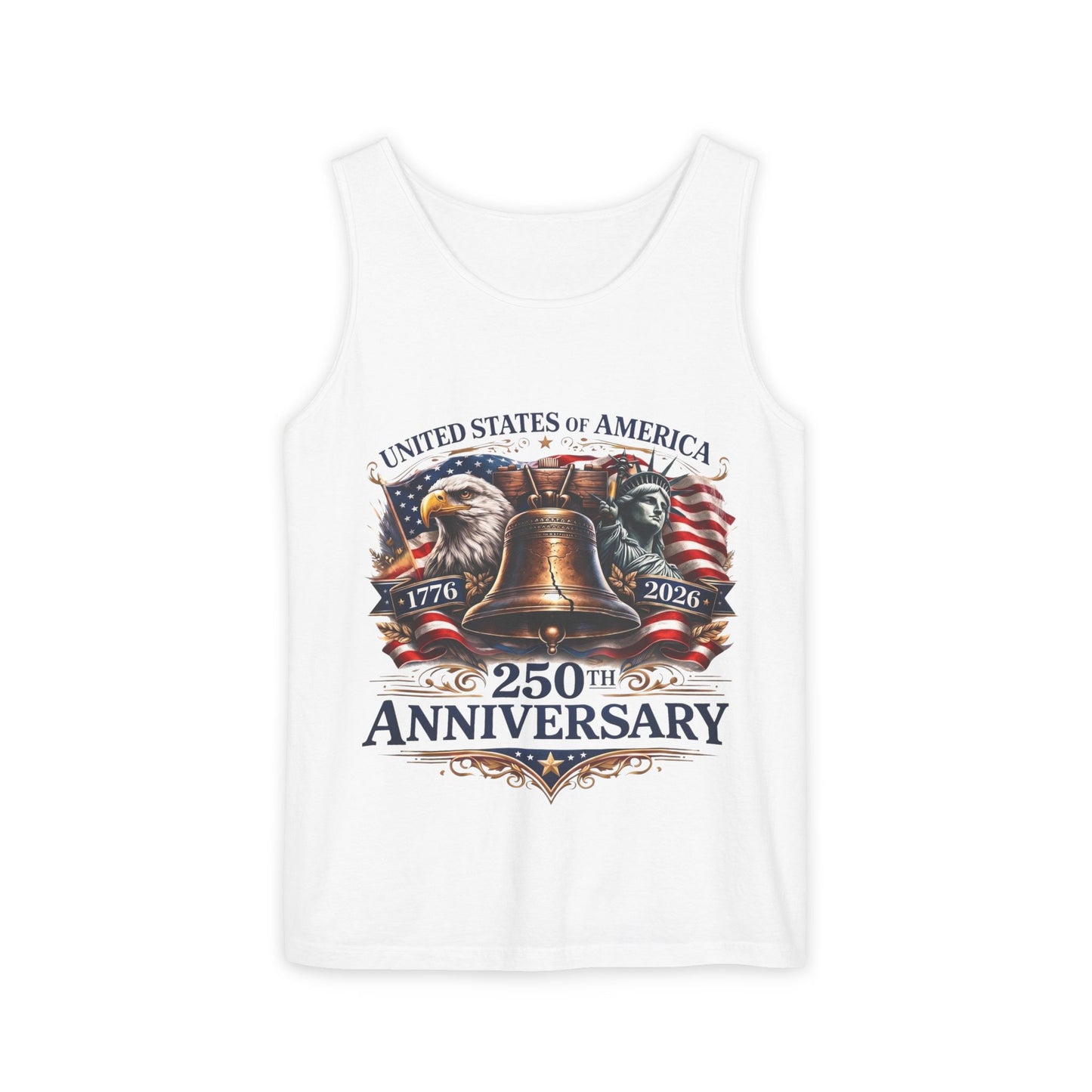 America 250 Tank Top 1776-2026 | Liberty Bell Patriotic USA Anniversary Shirt