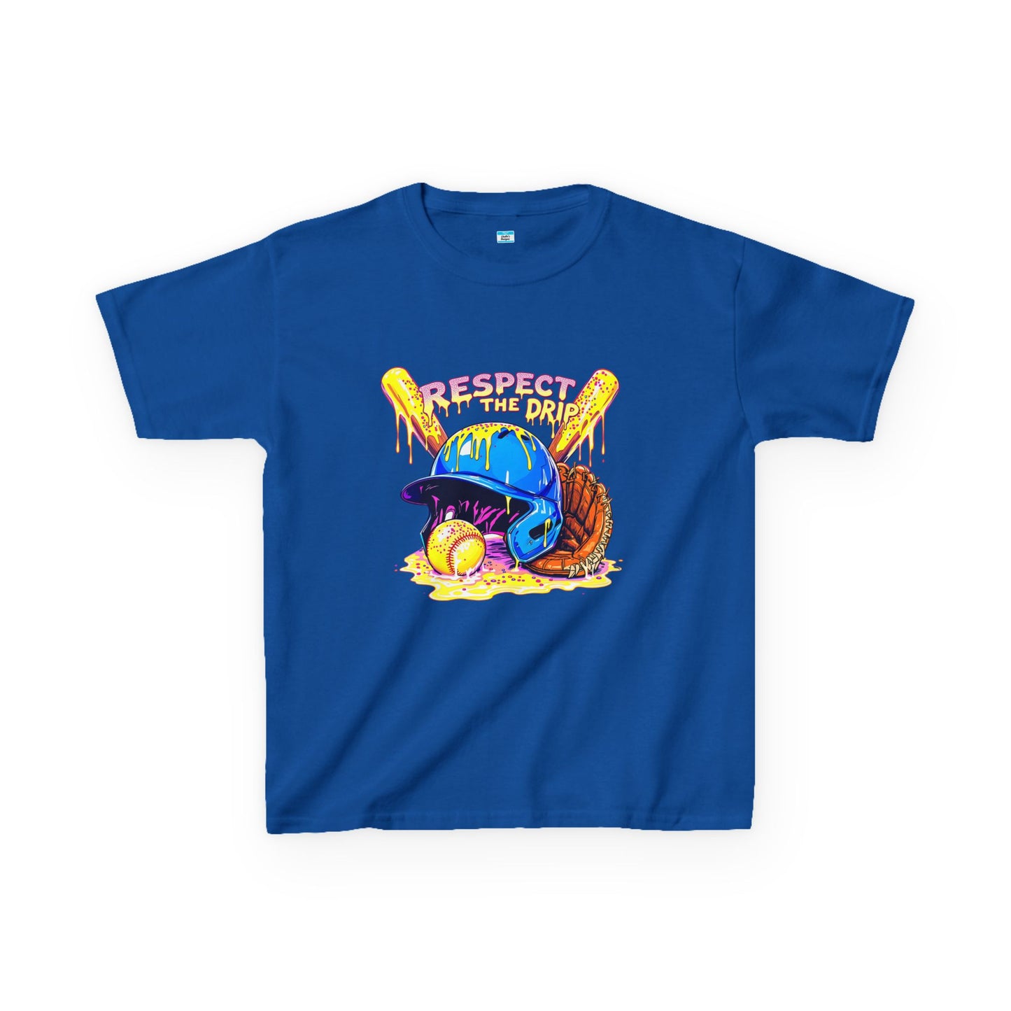 Respect the Drip Baseball Graphic Kids Tee – Streetwear Game Day Shirt
