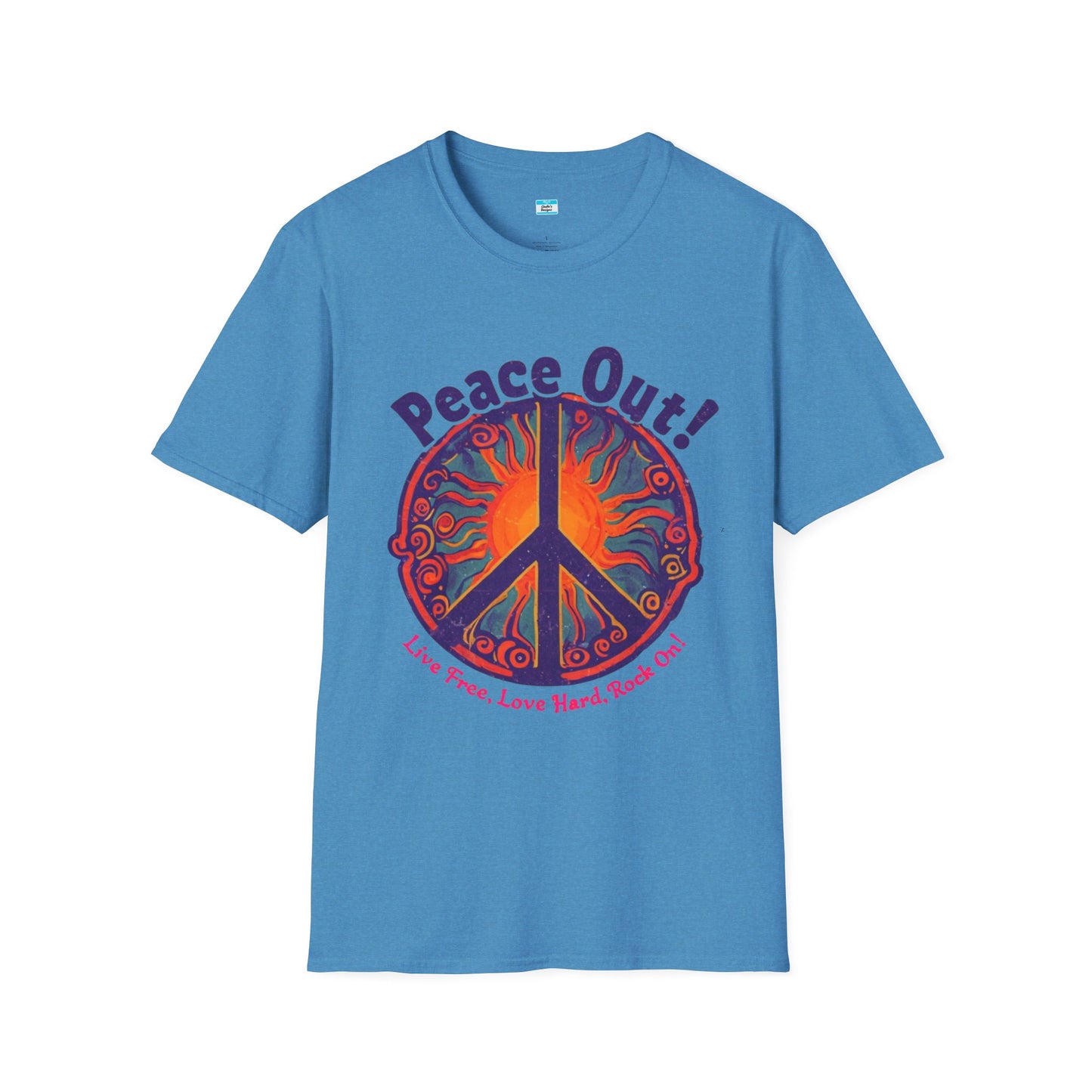 Peace Out! T-Shirt – Psychedelic Sun & Peace Sign Retro Rock Tee