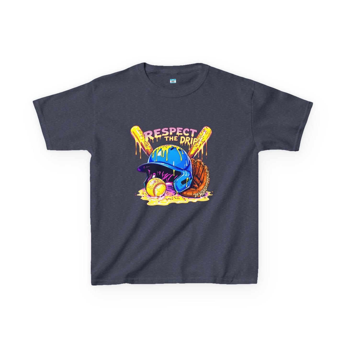Respect the Drip Baseball Graphic Kids Tee – Streetwear Game Day Shirt