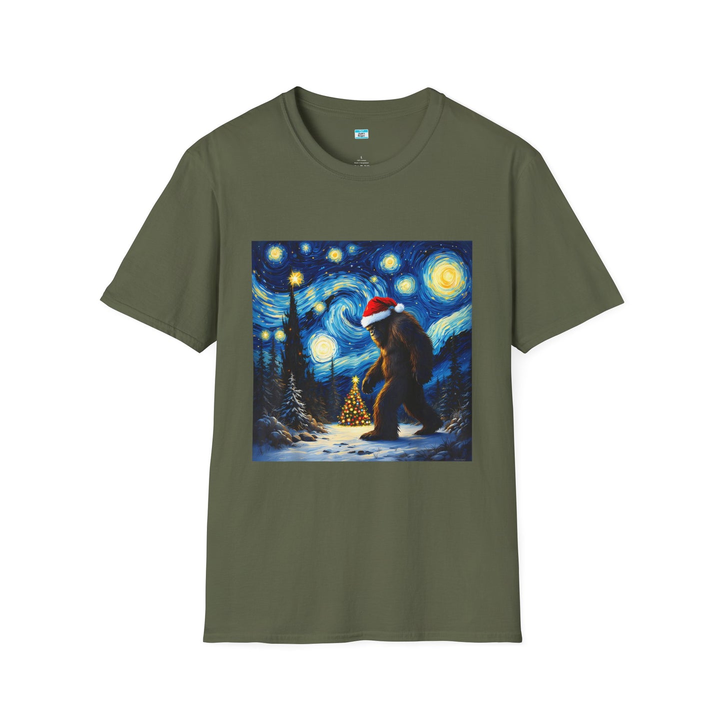 Starry Night Bigfoot Christmas Shirt – Funny Holiday Sasquatch Tee