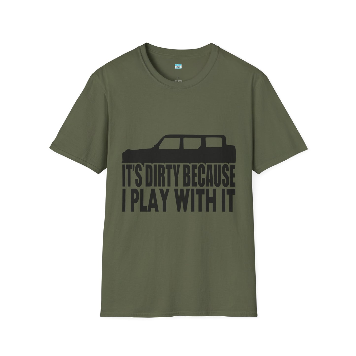 Funny Off-Road Its Dirty Because I Play With It Shirt | Jeep Lover Gift | Mud Riding 4x4 Tee | SUV Silhouette Truck Humor Unisex Tee
