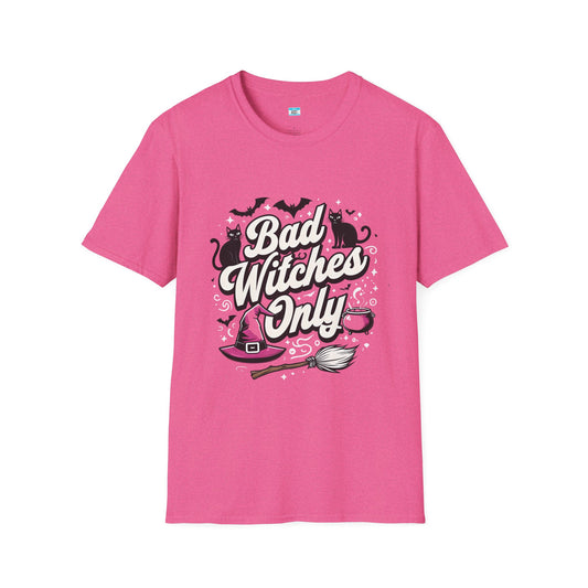 Bad Witches Only T-Shirt – Cute Pink Halloween Witch Graphic Tee