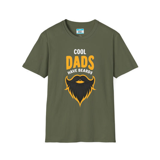 Cool Dads Have Black Beards T-Shirt | Funny Father’s Day Gift Beard Graphic Tee