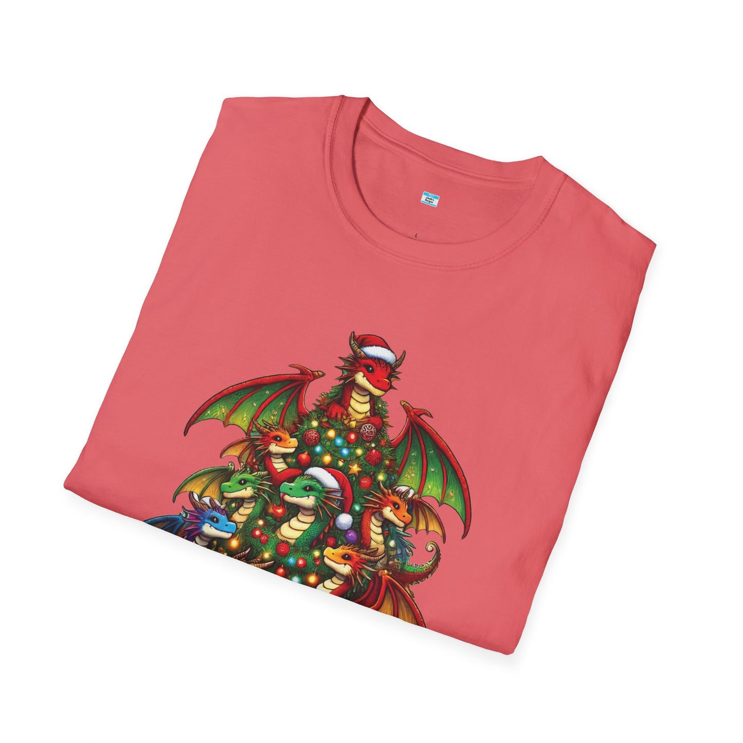 Christmas Dragon Tree Shirt – Fun Fantasy Holiday Tee for Teens & Adults