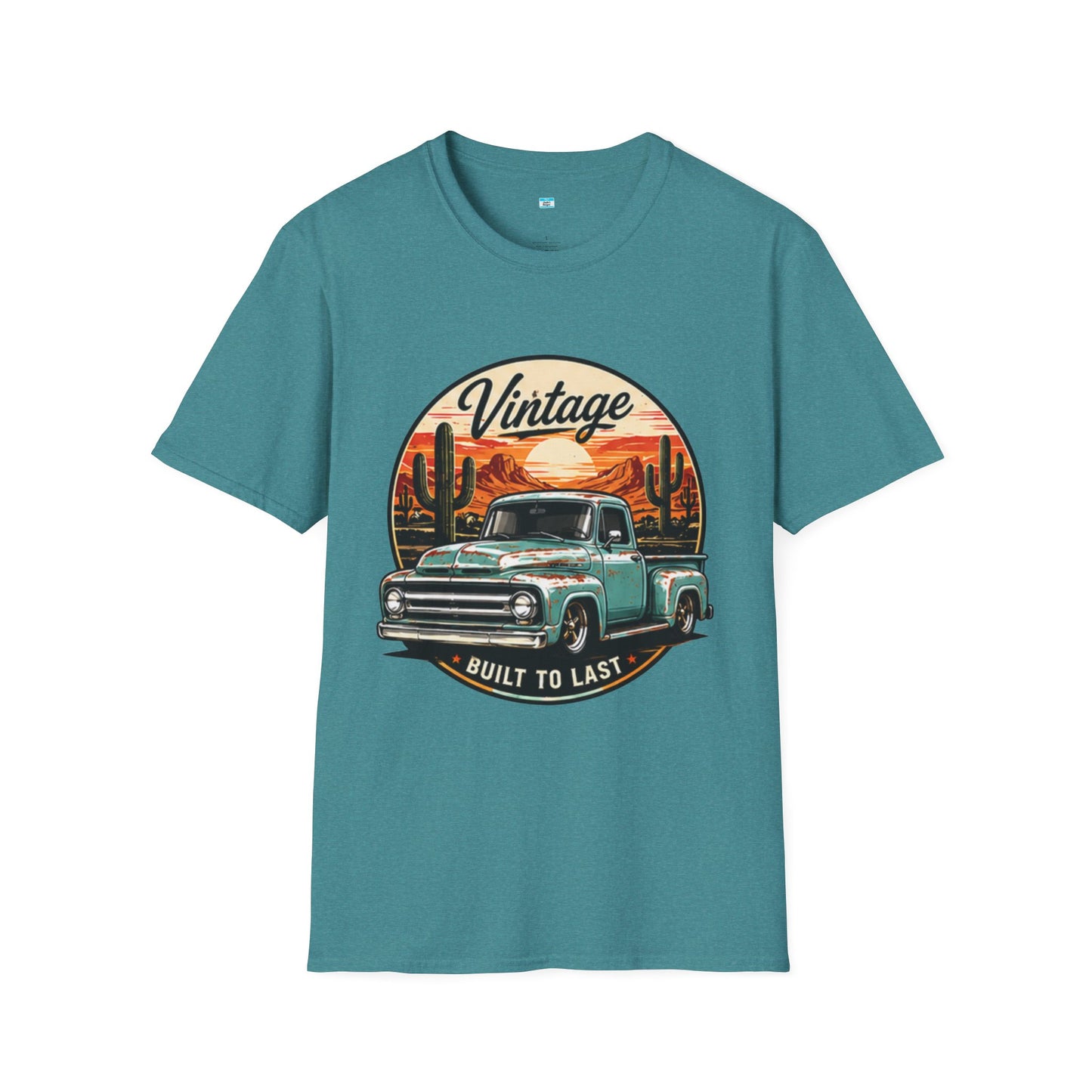 Vintage Built to Last Truck Shirt | Classic Patina Pickup Desert Sunset Graphic Tee