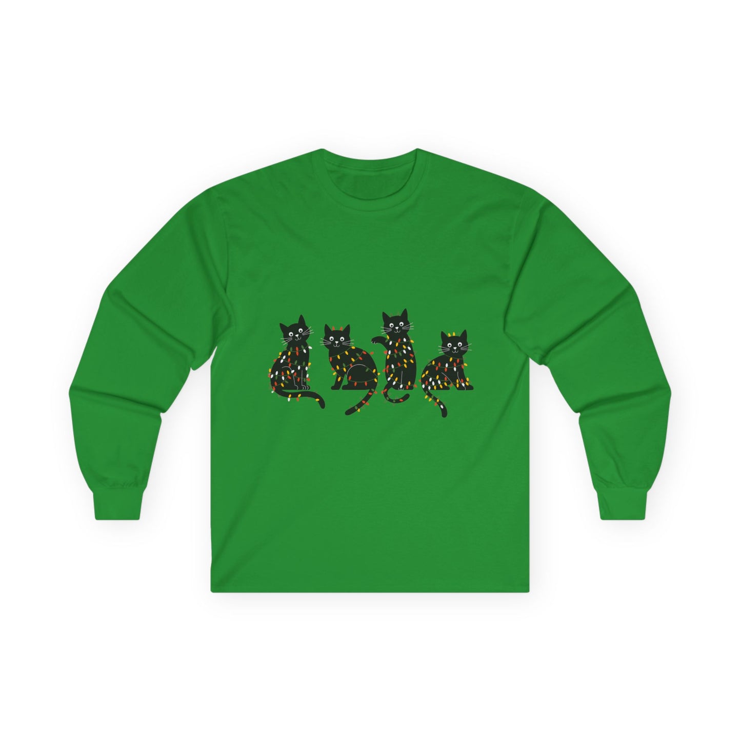 Black Cats with Christmas Lights Shirt – Funny Holiday Cat Lover Tee