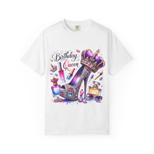 Birthday Queen T-Shirt – Glam Sparkly High Heel & Crown Birthday Outfit