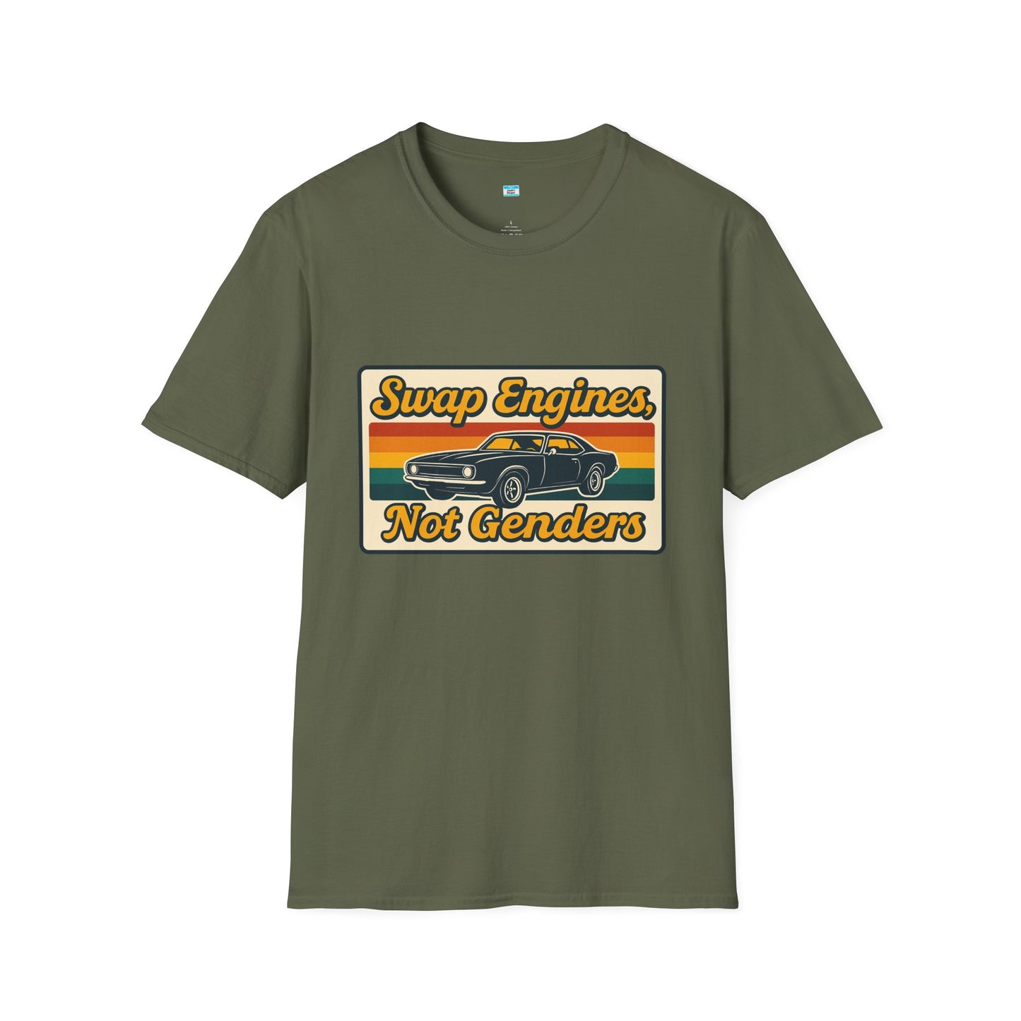 Swap Engines Not Genders Retro Muscle Car Automotive Humor Shirt