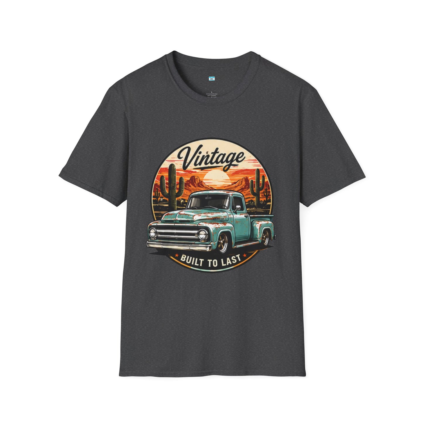 Vintage Built to Last Truck Shirt | Classic Patina Pickup Desert Sunset Graphic Tee