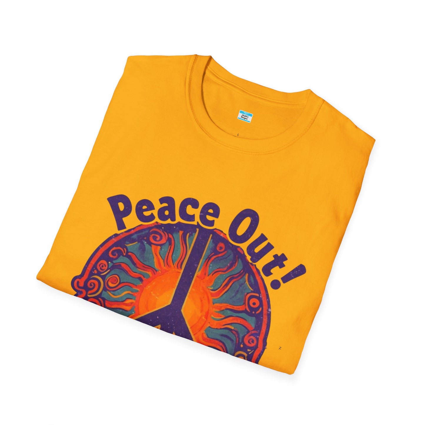 Peace Out! T-Shirt – Psychedelic Sun & Peace Sign Retro Rock Tee