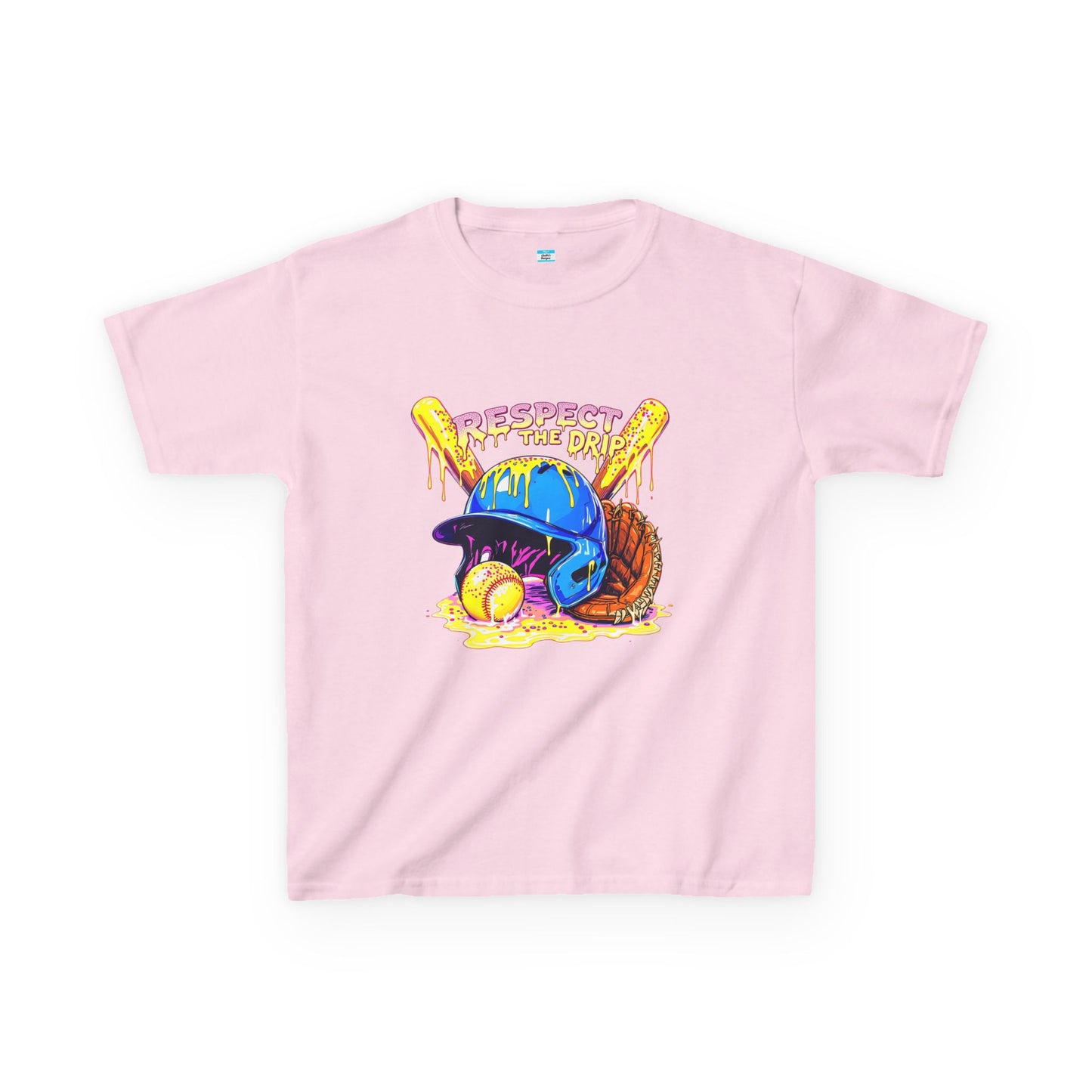 Respect the Drip Baseball Graphic Kids Tee – Streetwear Game Day Shirt