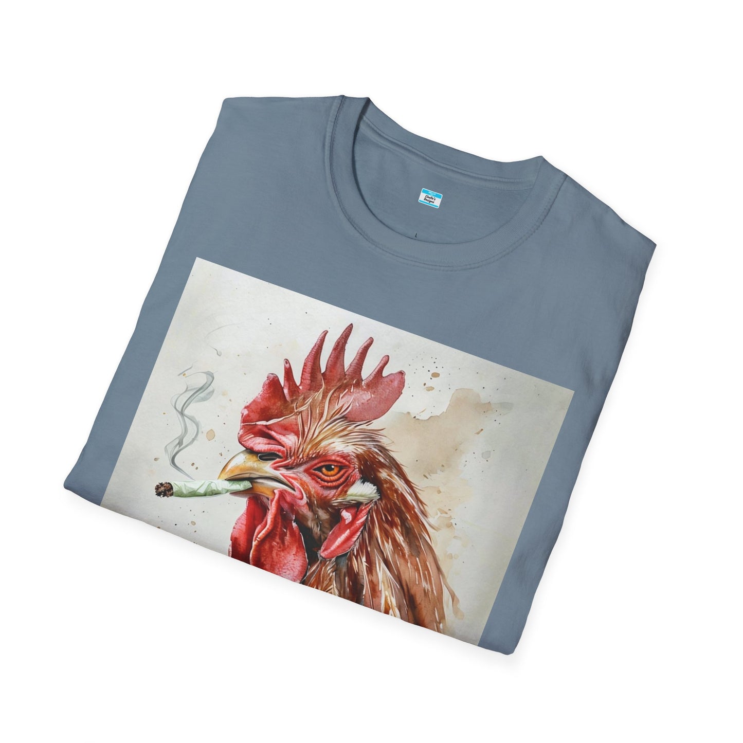 Funny Smoking Rooster T-Shirt – Fried Chicken Graphic Tee, Farm Animal Humor Shirt, Cannabis, Hemp Humor