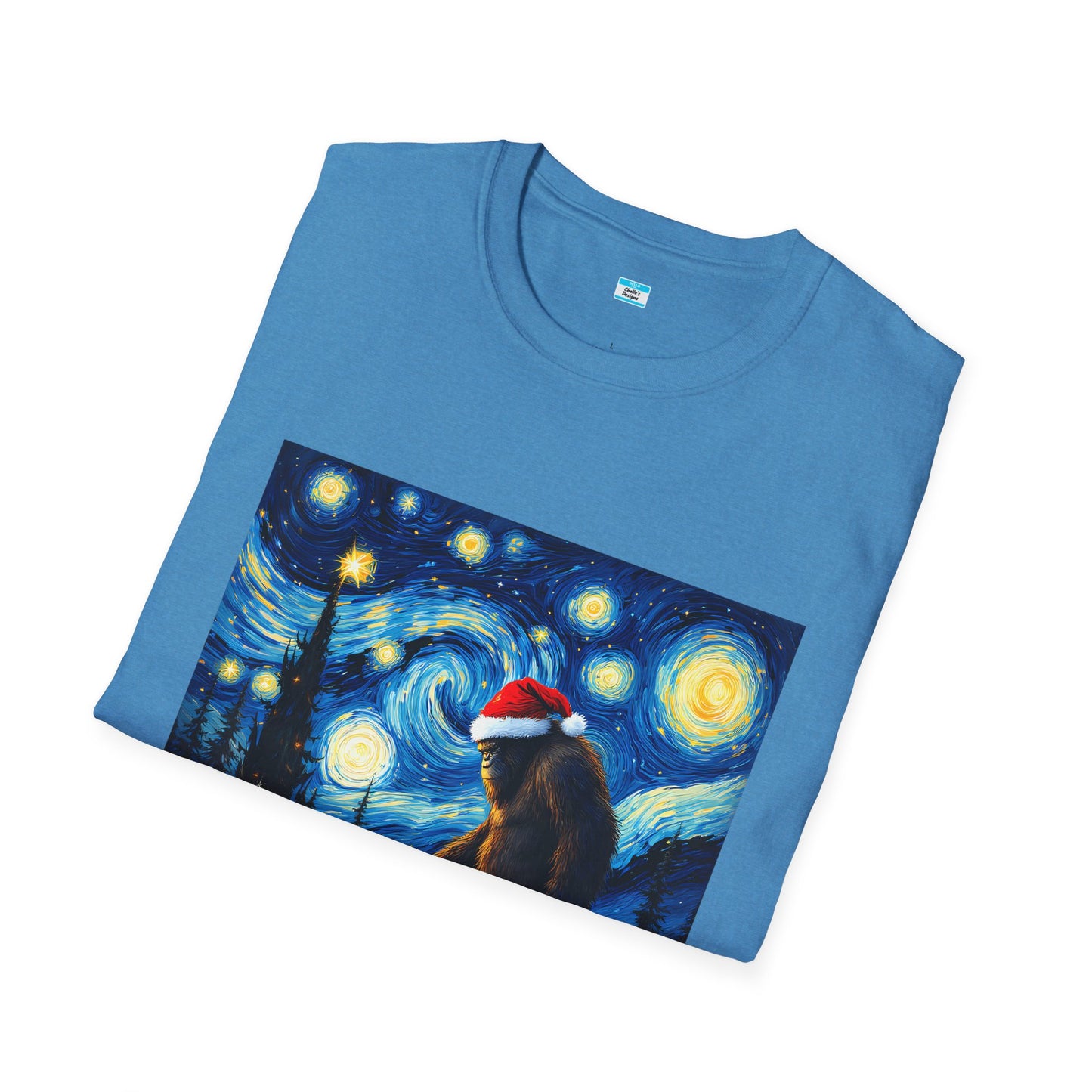 Starry Night Bigfoot Christmas Shirt – Funny Holiday Sasquatch Tee
