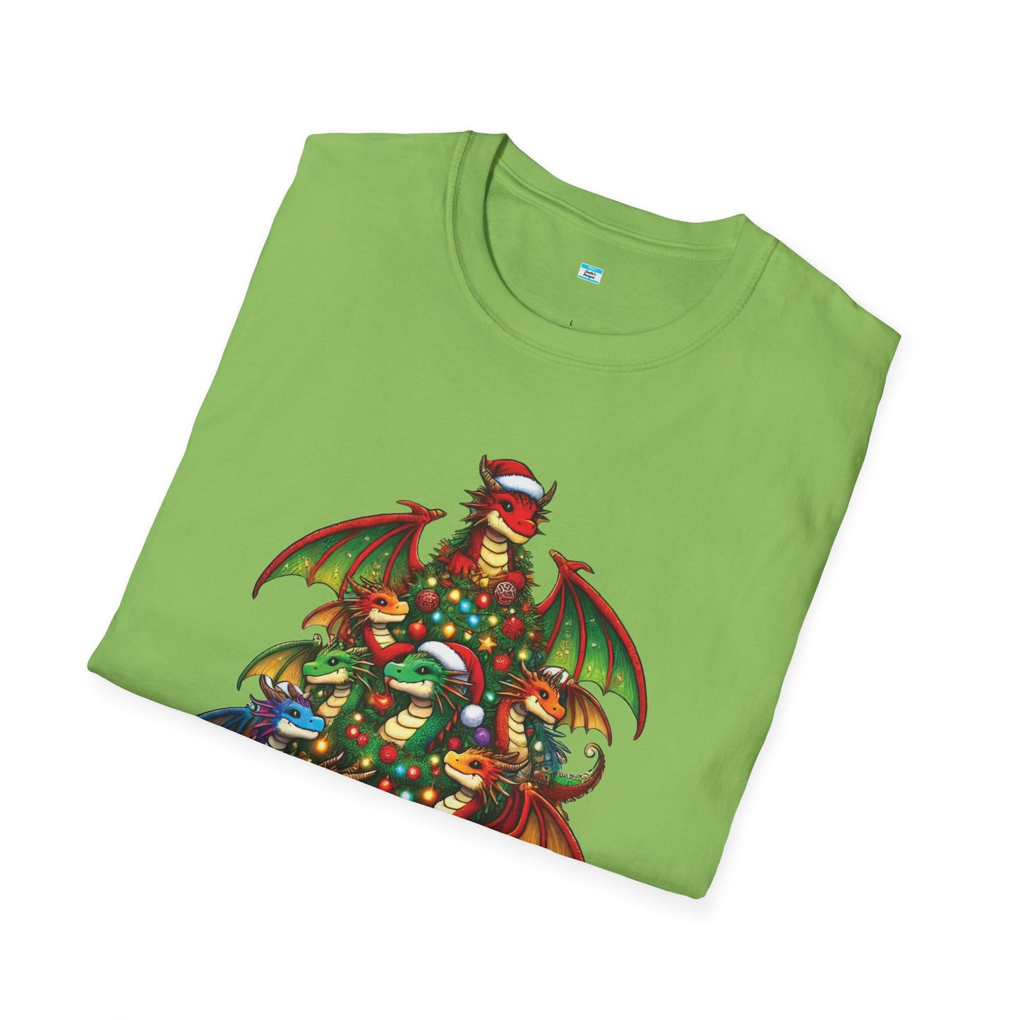 Christmas Dragon Tree Shirt – Fun Fantasy Holiday Tee for Teens & Adults