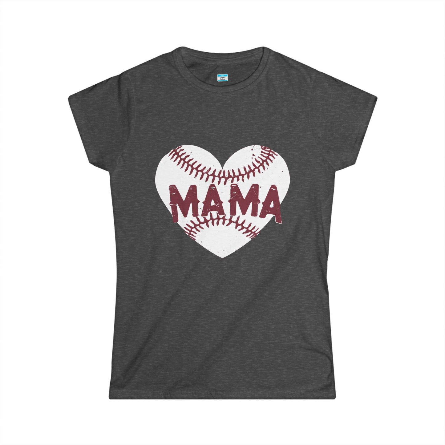 Baseball Mama T-Shirt – Heart Baseball Sports Mom Tee