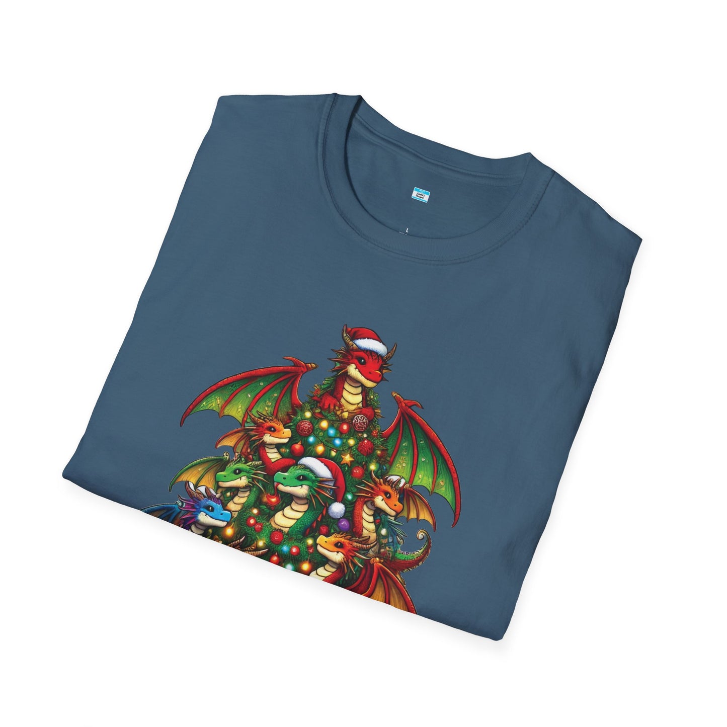 Christmas Dragon Tree Shirt – Fun Fantasy Holiday Tee for Teens & Adults