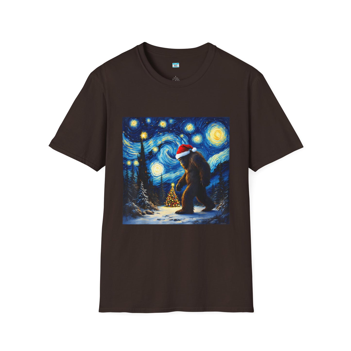 Starry Night Bigfoot Christmas Shirt – Funny Holiday Sasquatch Tee