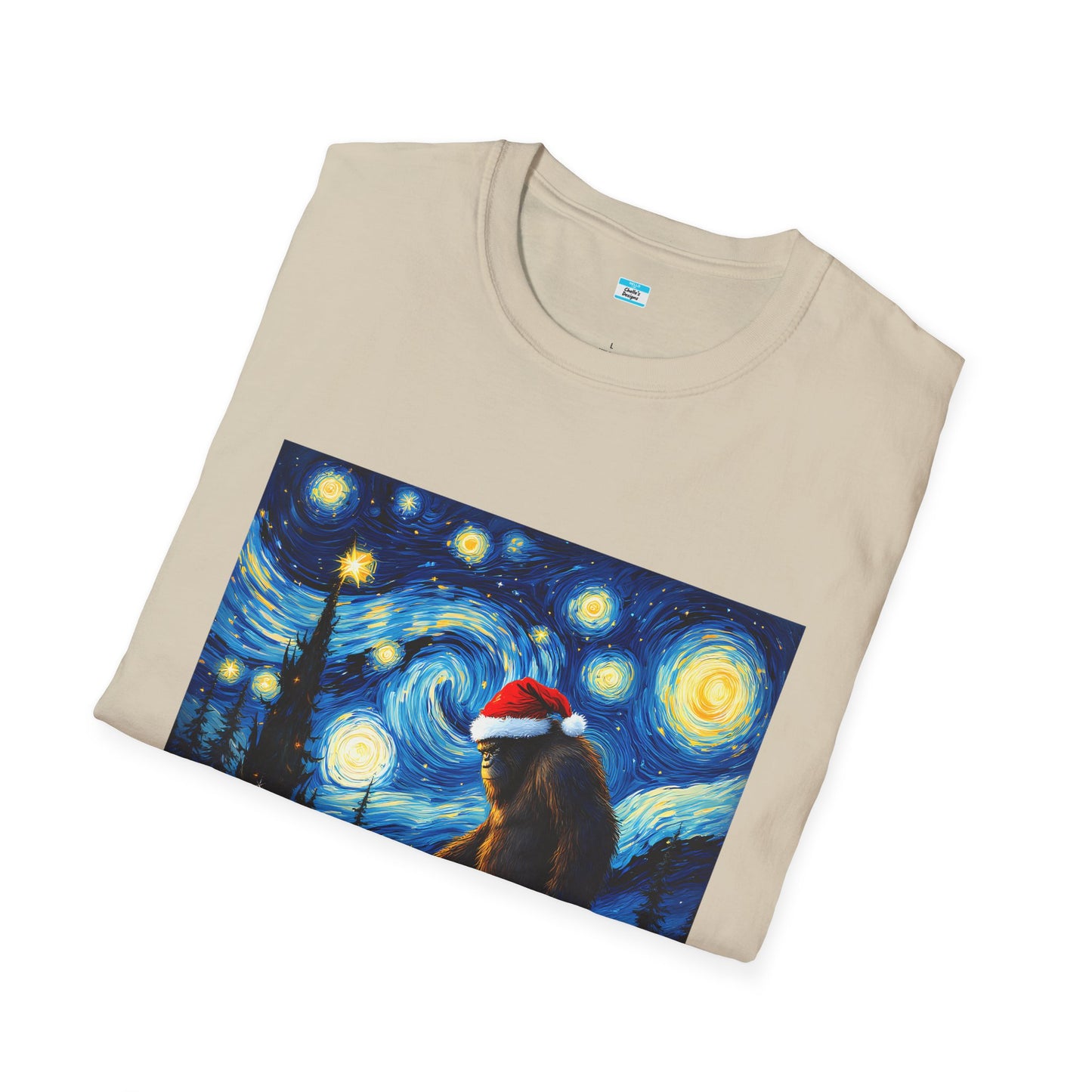 Starry Night Bigfoot Christmas Shirt – Funny Holiday Sasquatch Tee