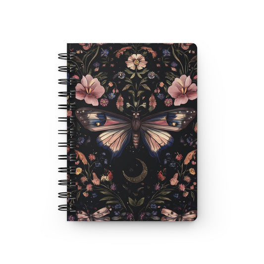 Boho Celestial Moth Floral Notebook