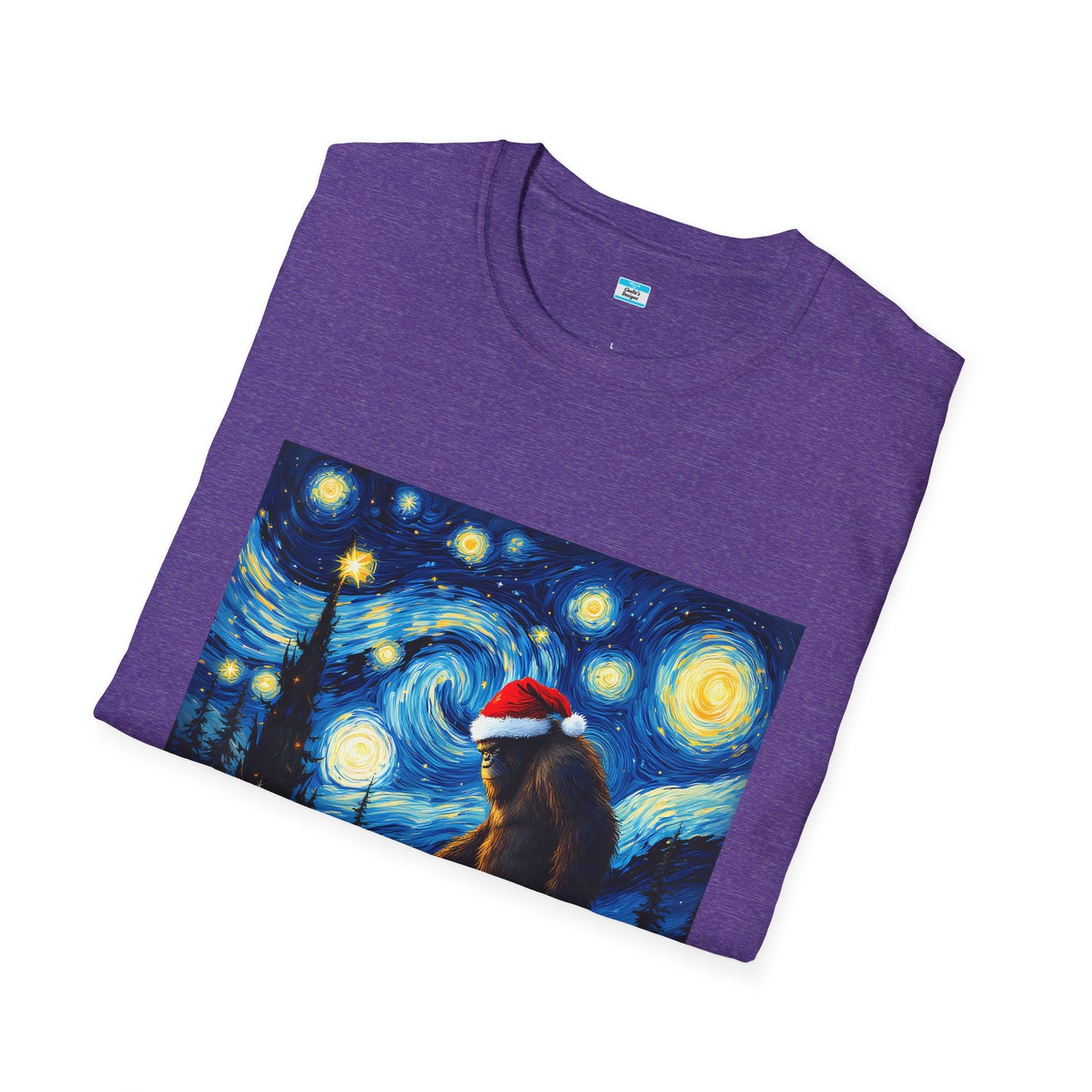 Starry Night Bigfoot Christmas Shirt – Funny Holiday Sasquatch Tee