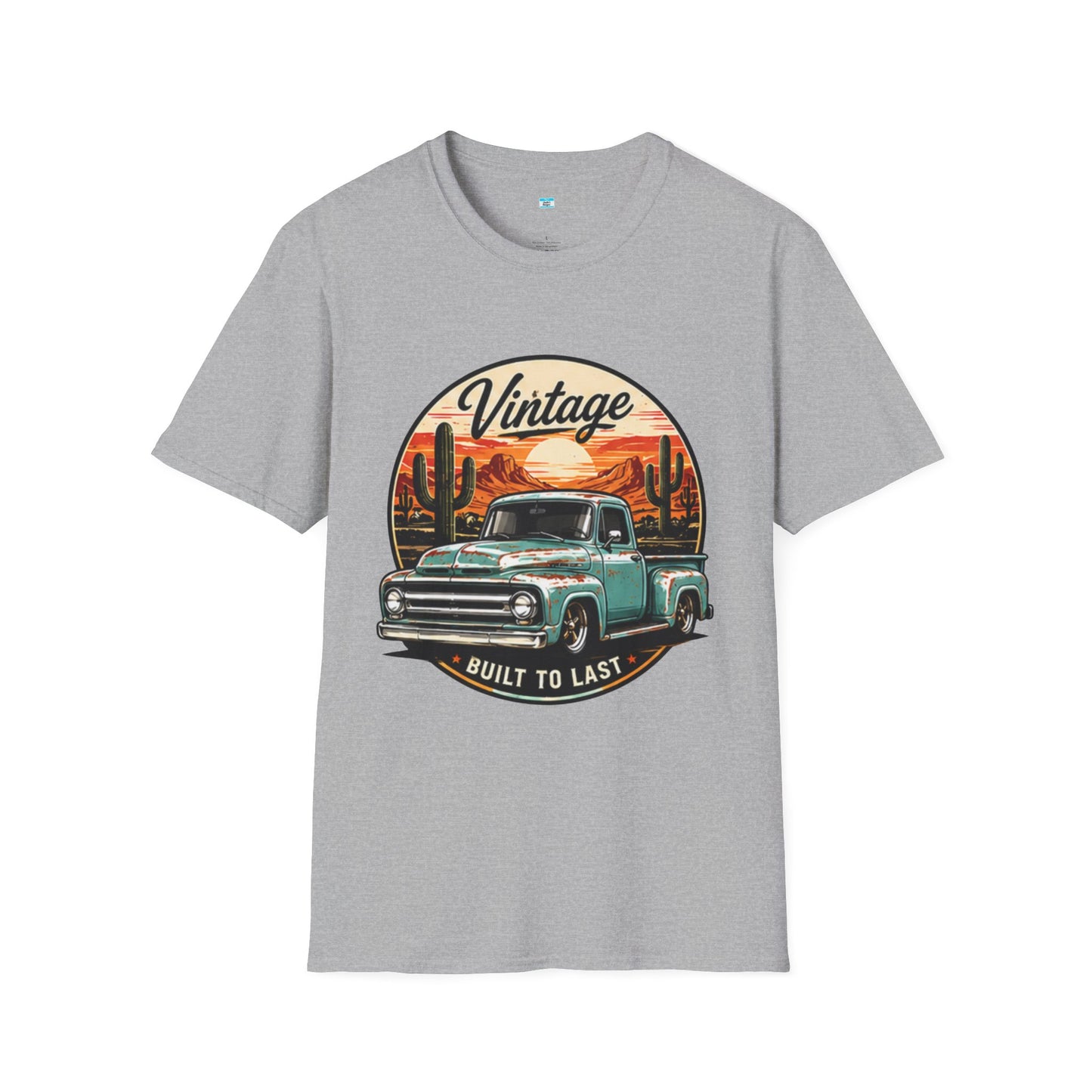 Vintage Built to Last Truck Shirt | Classic Patina Pickup Desert Sunset Graphic Tee