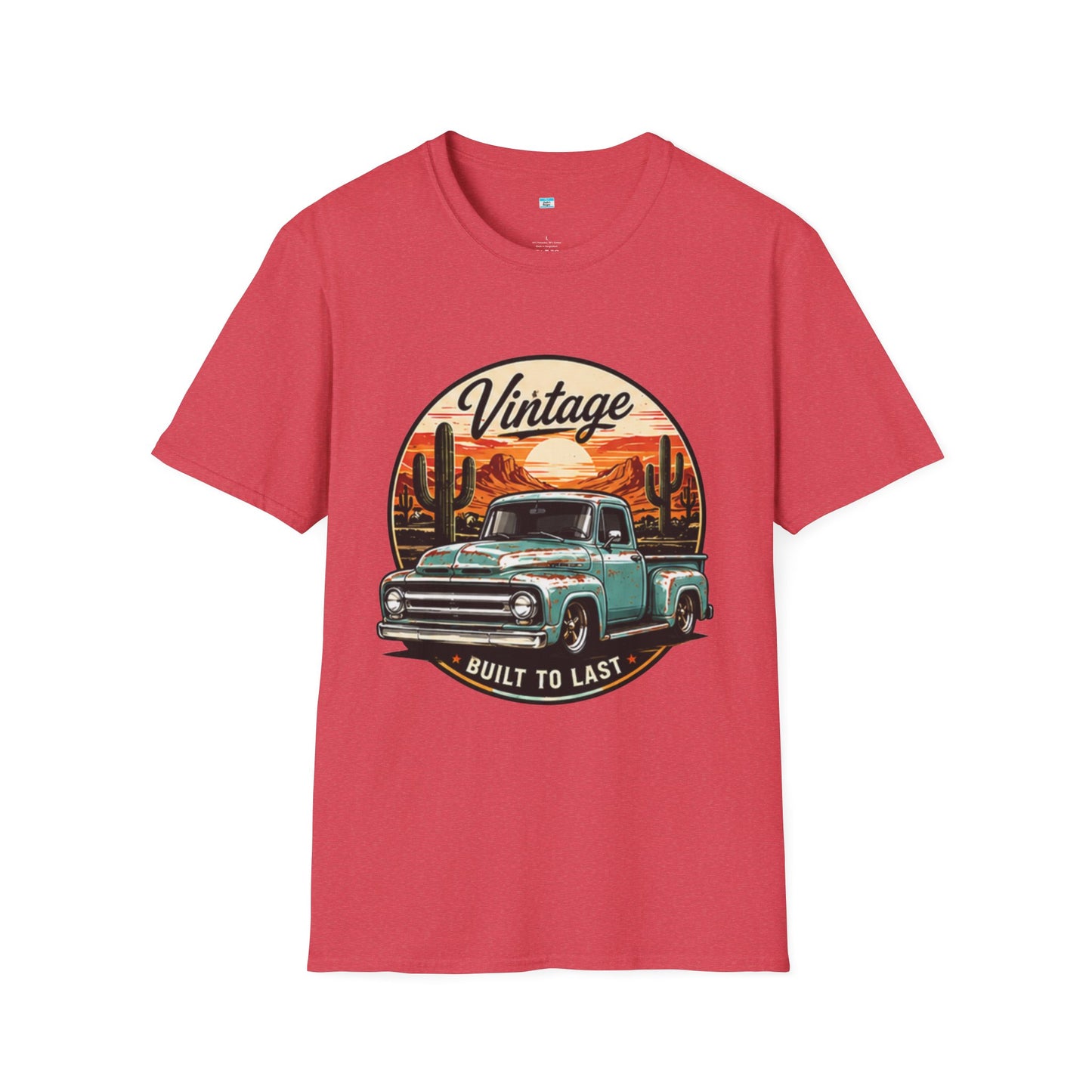 Vintage Built to Last Truck Shirt | Classic Patina Pickup Desert Sunset Graphic Tee