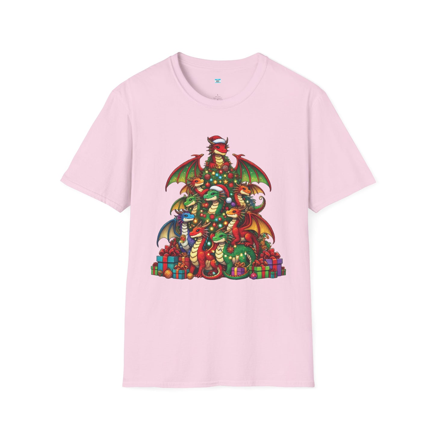 Christmas Dragon Tree Shirt – Fun Fantasy Holiday Tee for Teens & Adults