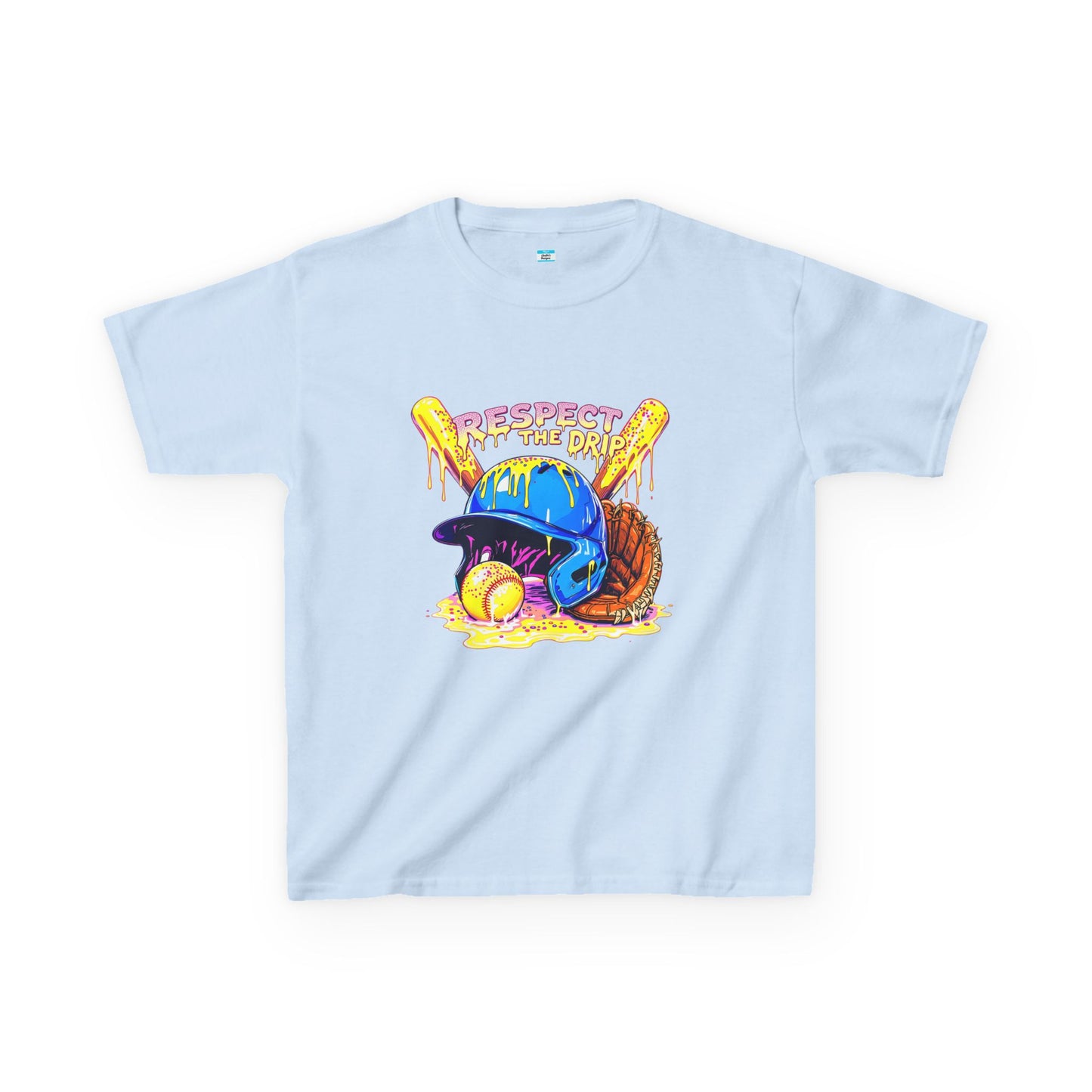 Respect the Drip Baseball Graphic Kids Tee – Streetwear Game Day Shirt