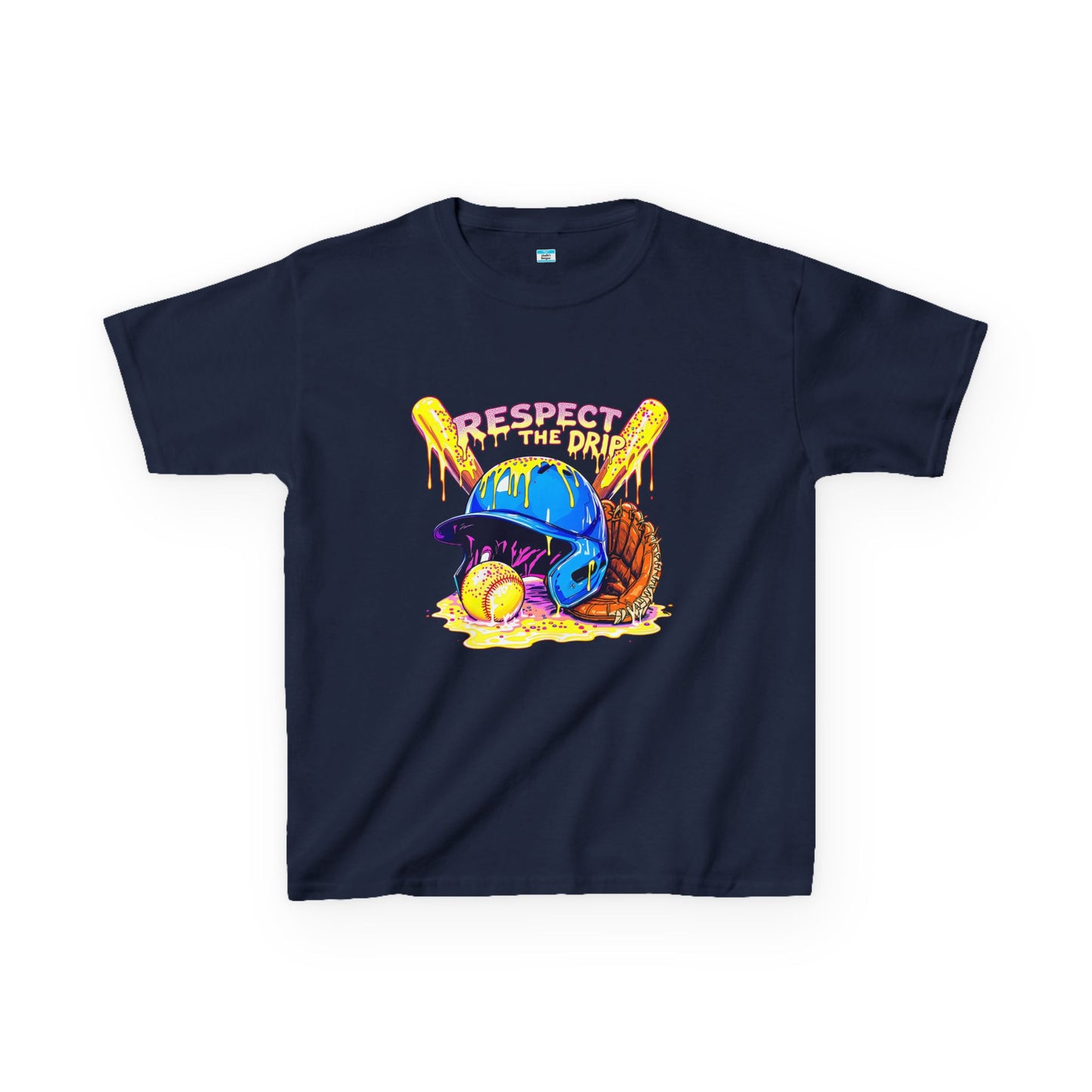 Respect the Drip Baseball Graphic Kids Tee – Streetwear Game Day Shirt