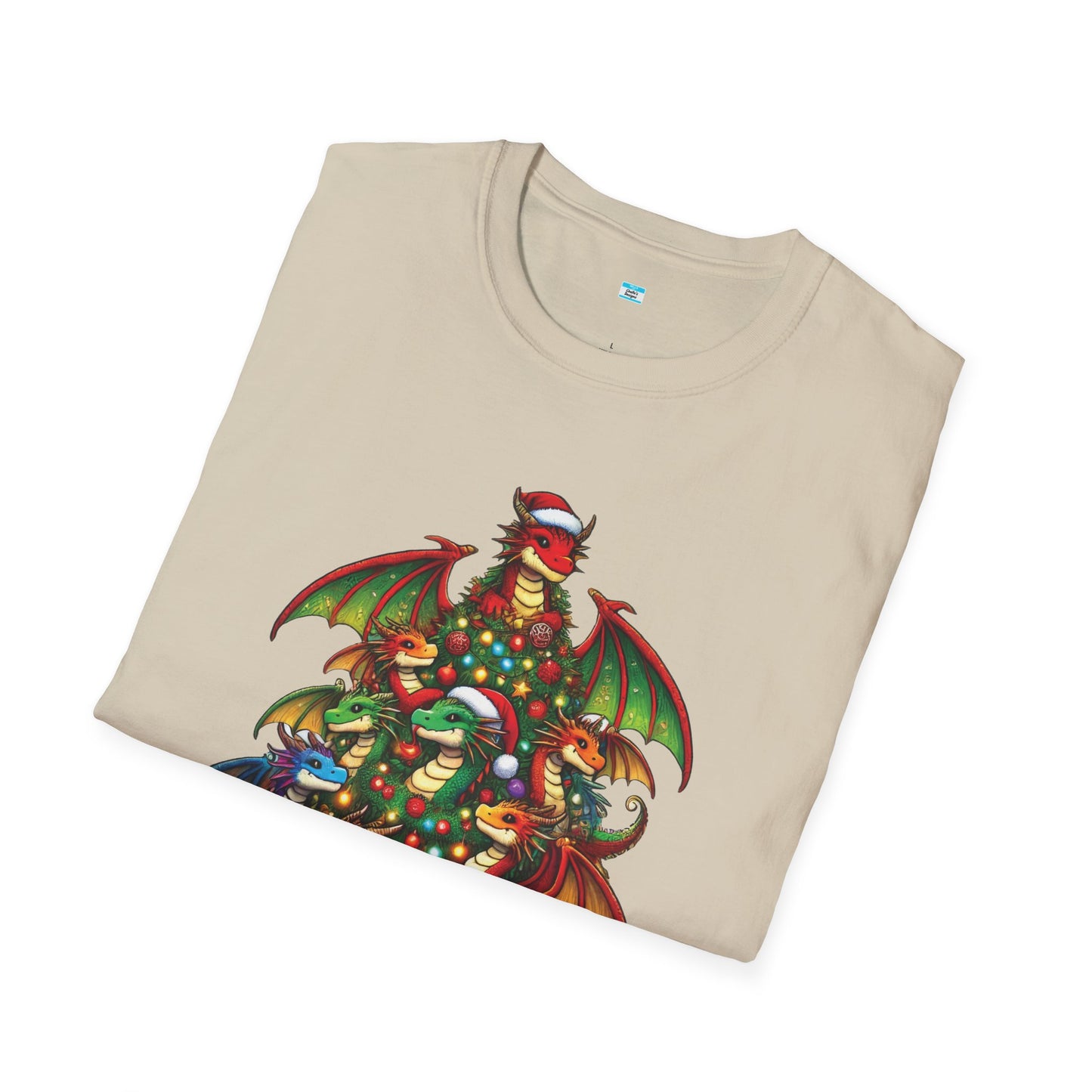 Christmas Dragon Tree Shirt – Fun Fantasy Holiday Tee for Teens & Adults