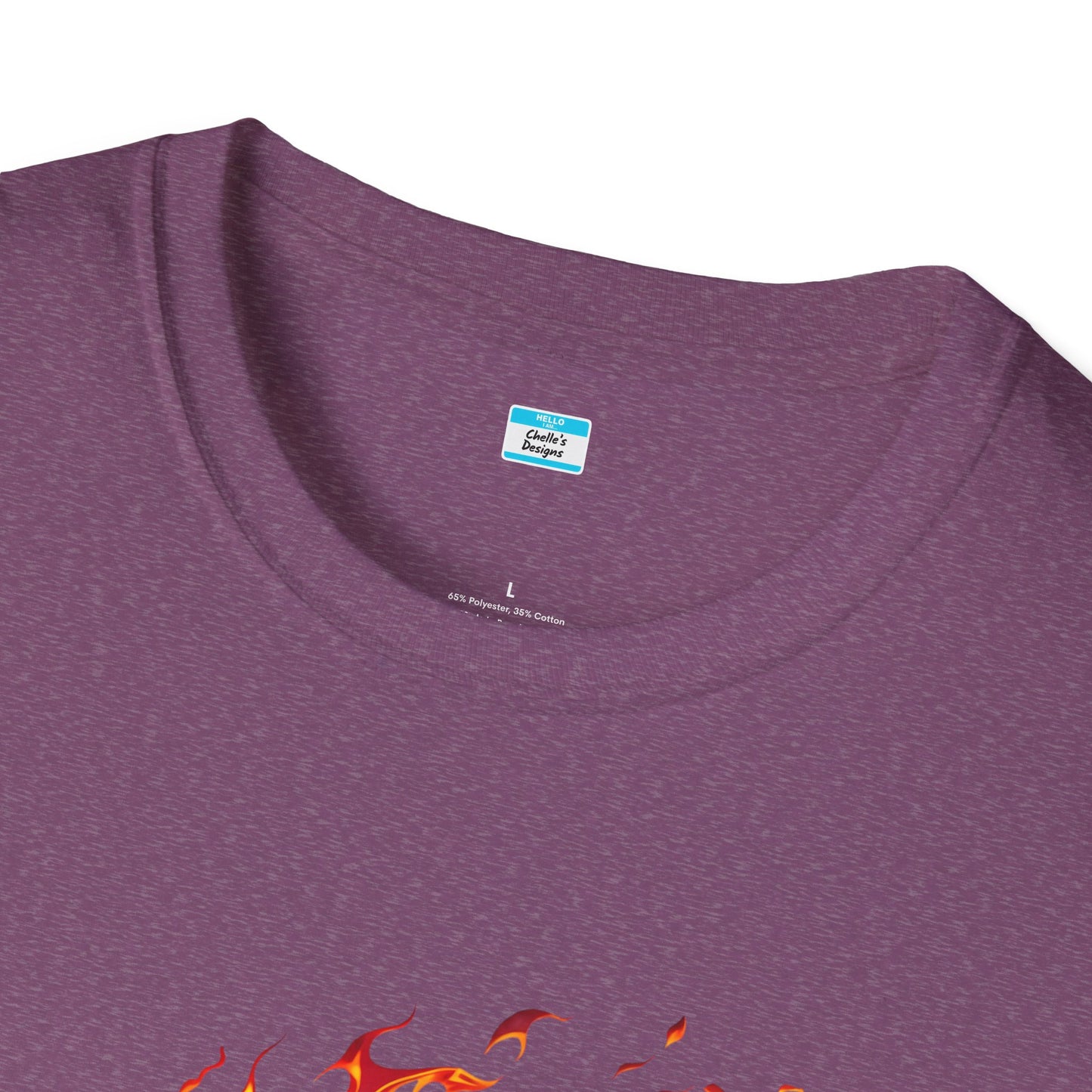 Hot Rod Flaming Car “Warning: Runs Hot!” Unisex Tee