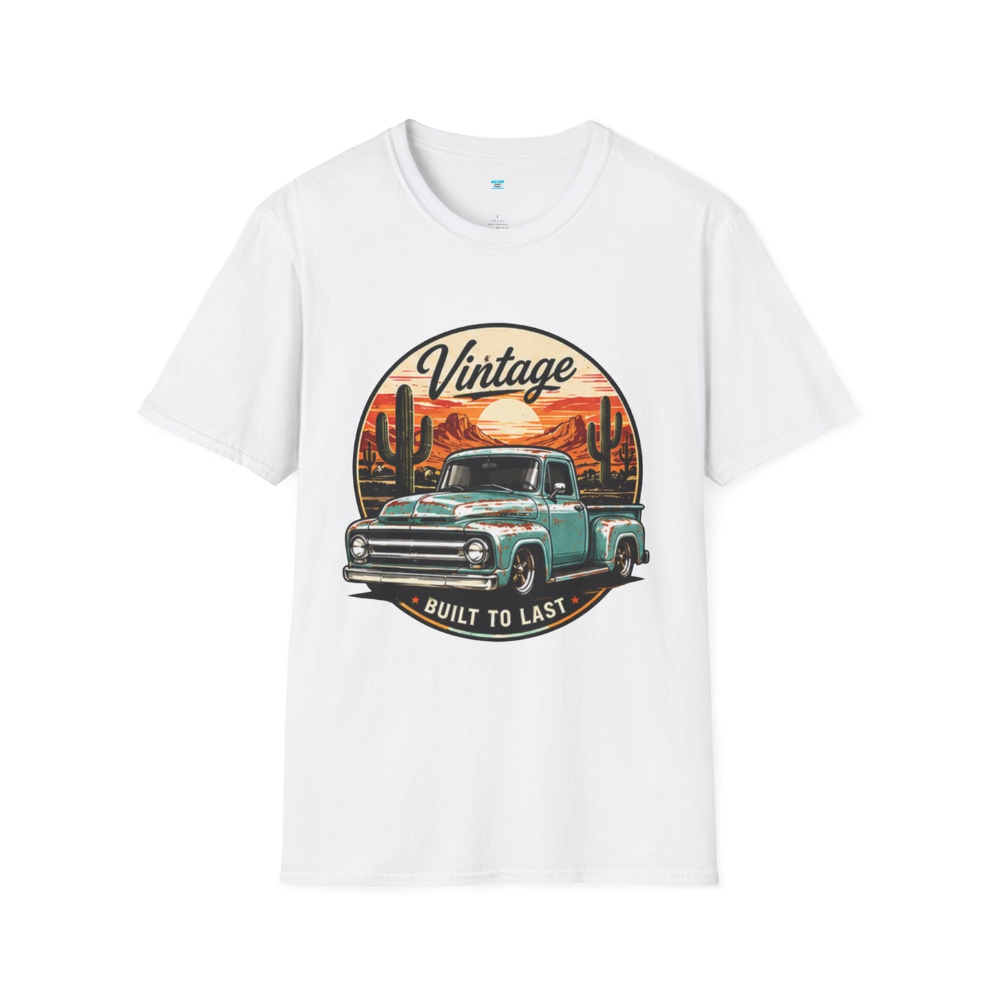 Vintage Built to Last Truck Shirt | Classic Patina Pickup Desert Sunset Graphic Tee