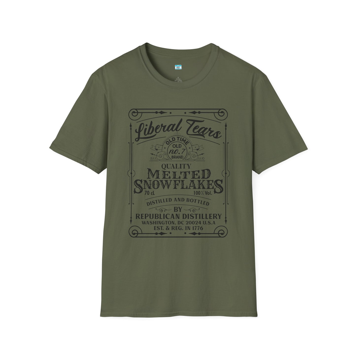 Liberal Tears Vintage Whiskey Label Political Humor T Shirt
