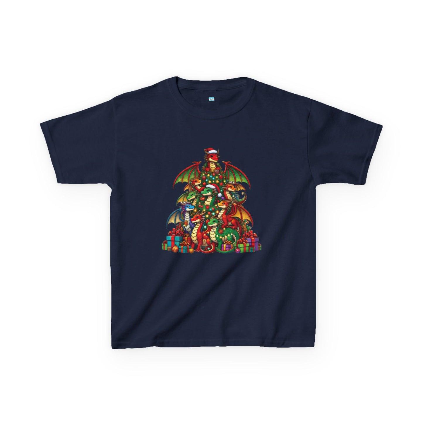 Christmas Dragon Tree Shirt – Fun Fantasy Holiday Tee for Kids