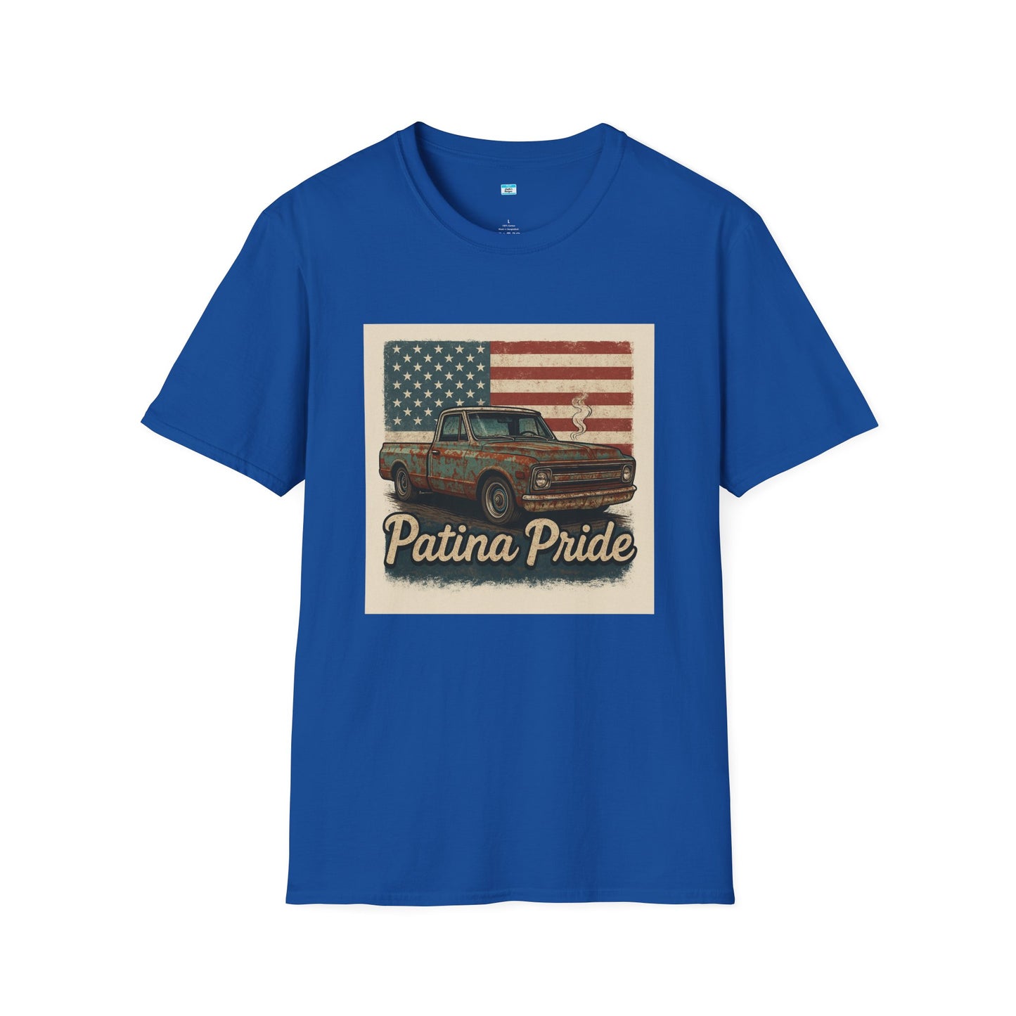 Patina Pride Vintage Truck Shirt | Classic Pickup American Flag Graphic Tee