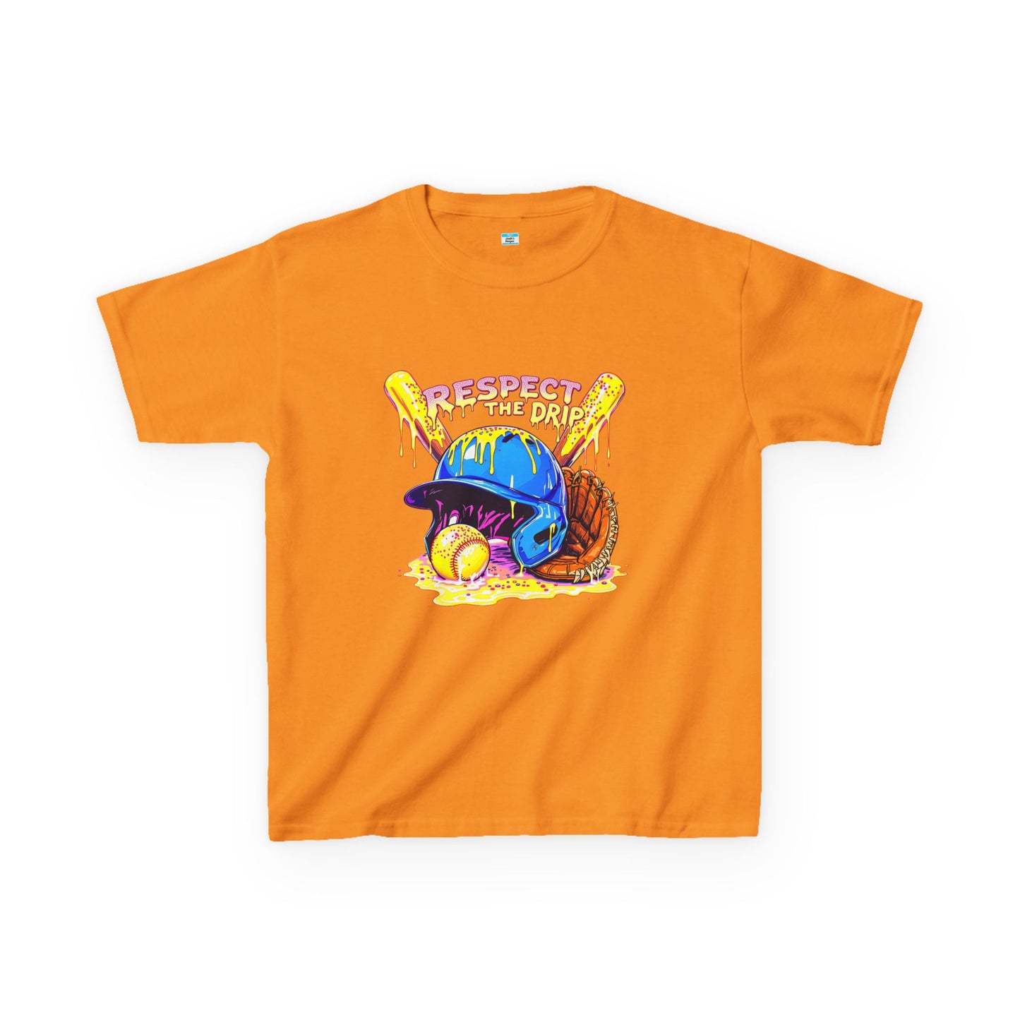 Respect the Drip Baseball Graphic Kids Tee – Streetwear Game Day Shirt