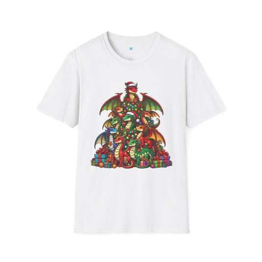 Christmas Dragon Tree Shirt – Fun Fantasy Holiday Tee for Teens & Adults