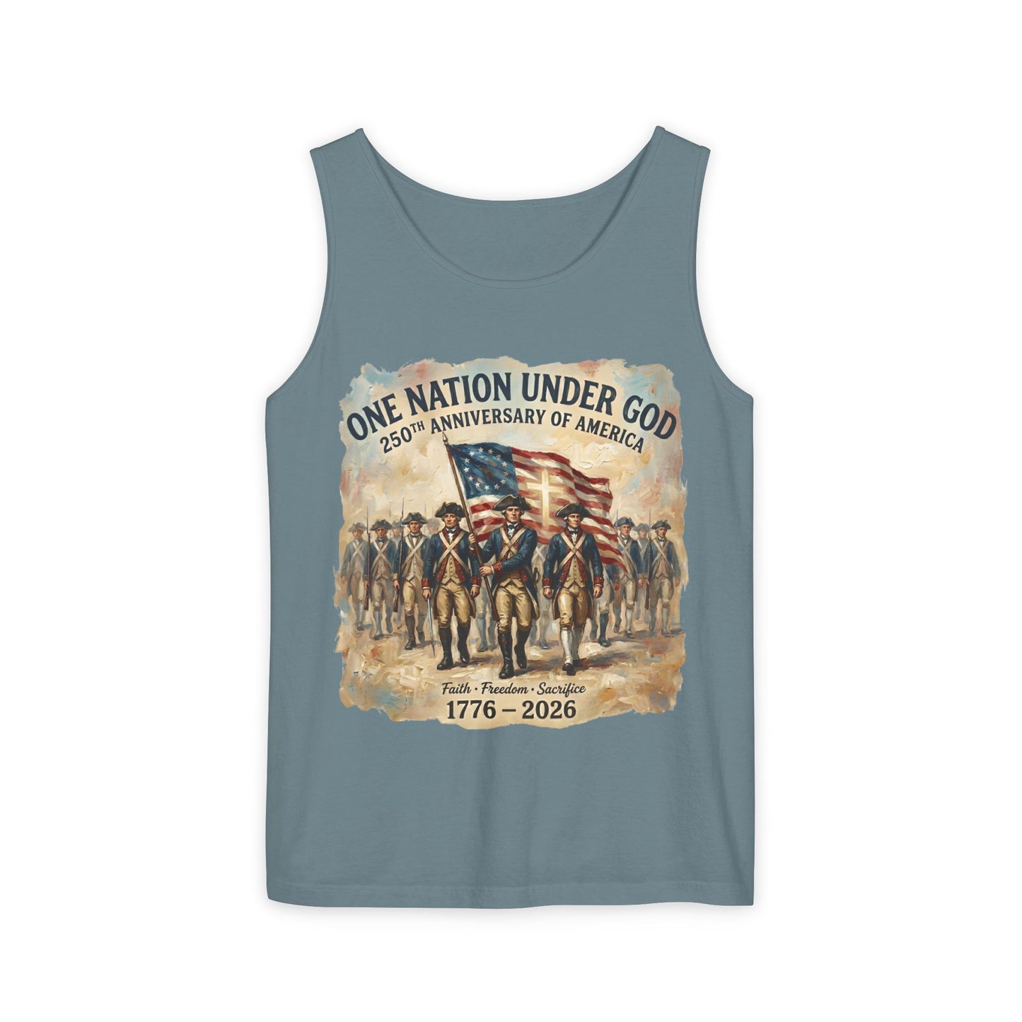 America 250 Tank Top 1776-2026 | One Nation Under God Patriotic Shirt