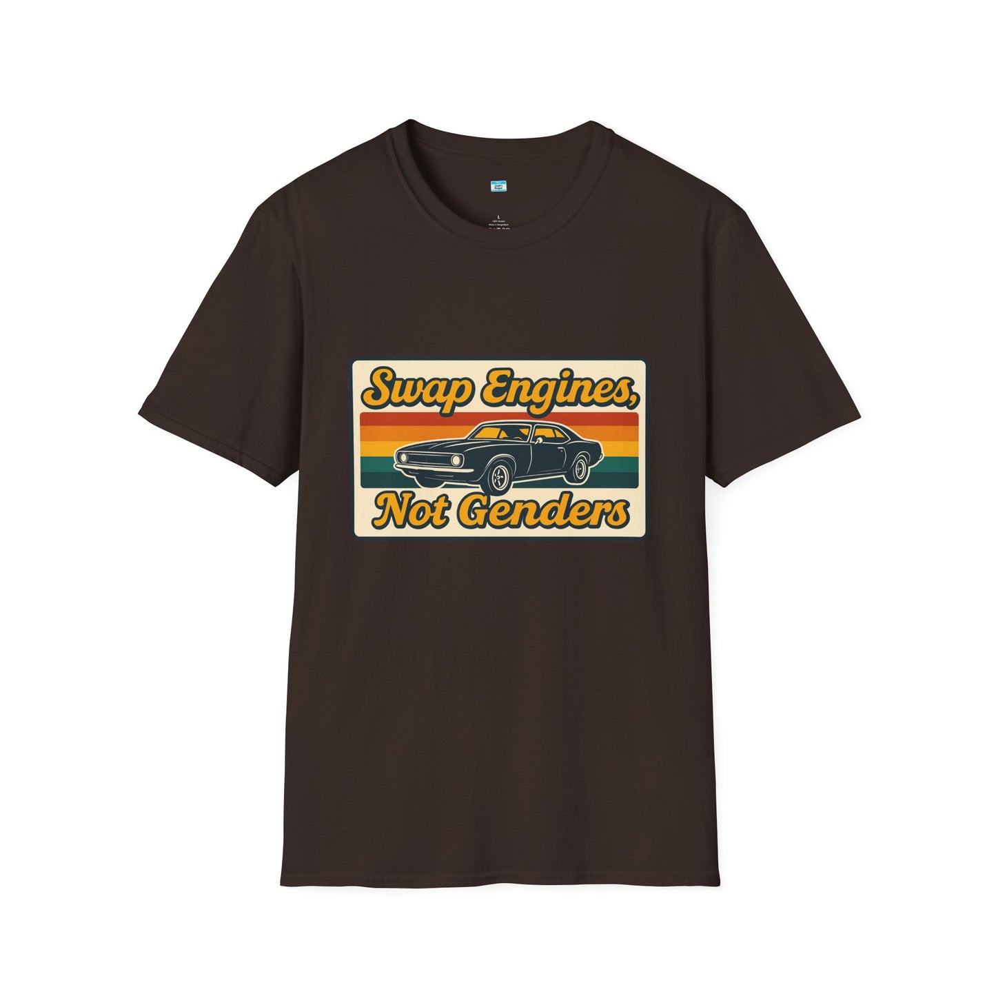 Swap Engines Not Genders Retro Muscle Car Automotive Humor Shirt