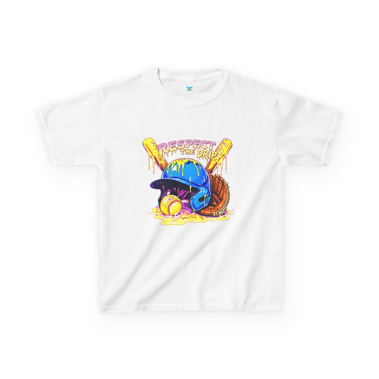 Respect the Drip Baseball Graphic Kids Tee – Streetwear Game Day Shirt