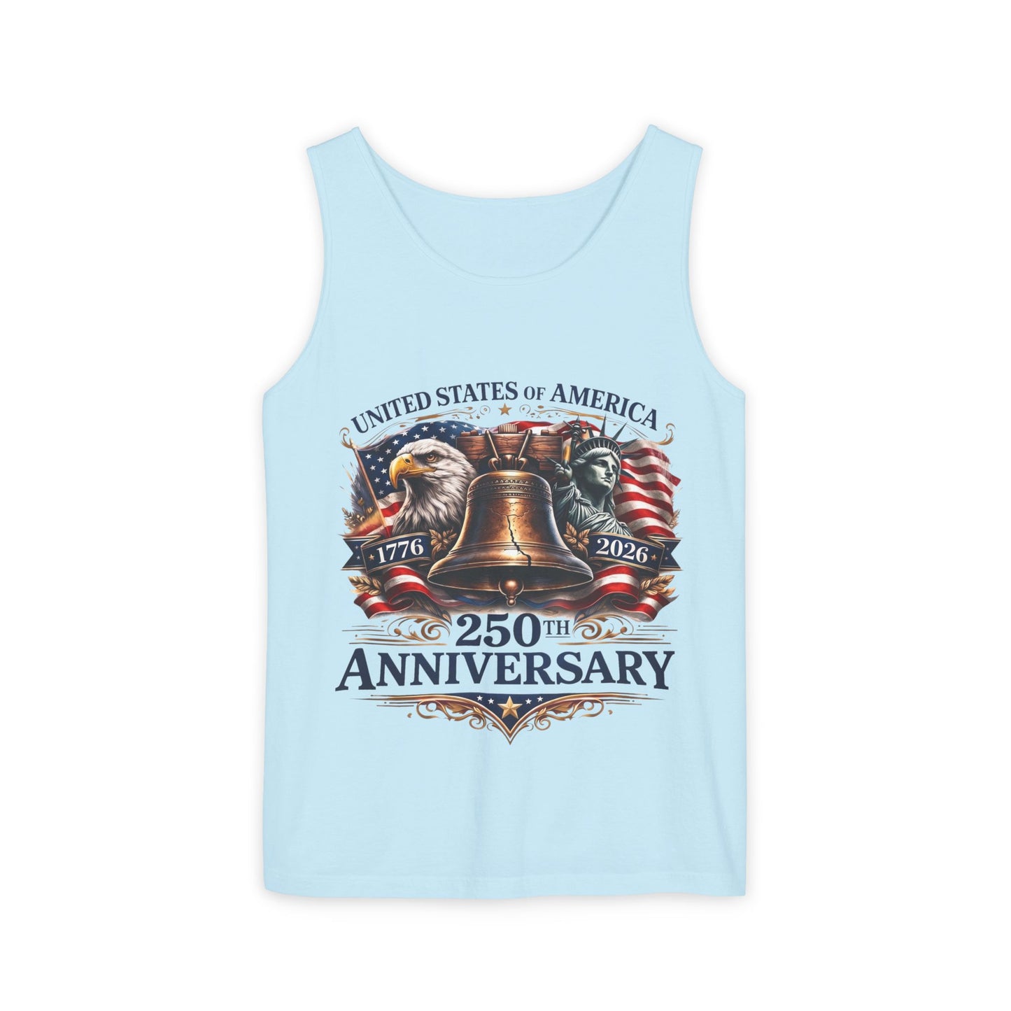 America 250 Tank Top 1776-2026 | Liberty Bell Patriotic USA Anniversary Shirt
