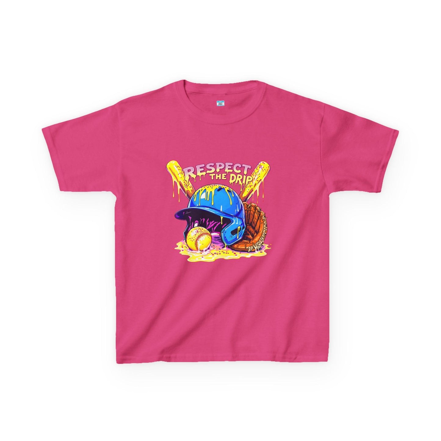 Respect the Drip Baseball Graphic Kids Tee – Streetwear Game Day Shirt