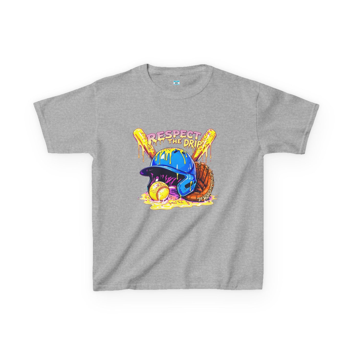 Respect the Drip Baseball Graphic Kids Tee – Streetwear Game Day Shirt