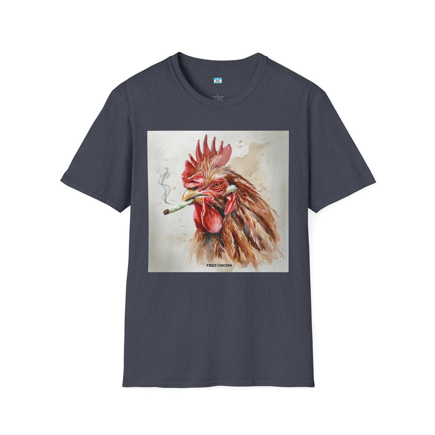 Funny Smoking Rooster T-Shirt – Fried Chicken Graphic Tee, Farm Animal Humor Shirt, Cannabis, Hemp Humor